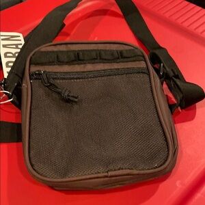 Men's Black and Brown Crossbody Bag